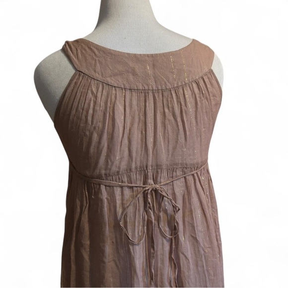 Free People Women's 10 Sheer Beaded Boho Summer Dress Lace Fairy Brown - Picture 4 of 7